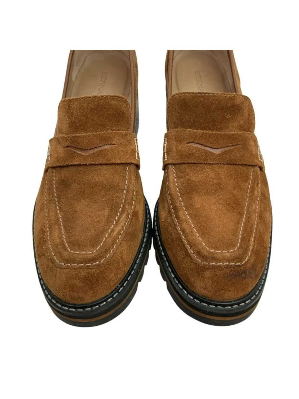 Bernardo Selma Suede Slip On Penny Loafers Womens 10M Cognac Brown - Picture 8 of 16